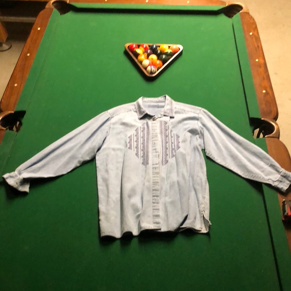 Vintage embroidered denim